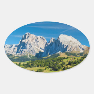 Pegatina Ovalada Grupo Langkofel en Tirol del Sur (Italia)