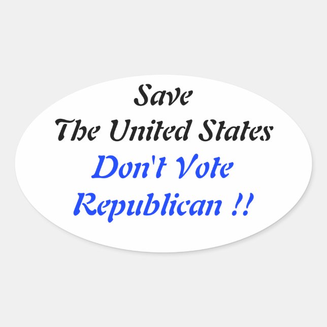 Pegatina Ovalada Guardar azul óvalo estadounidense (Anverso)
