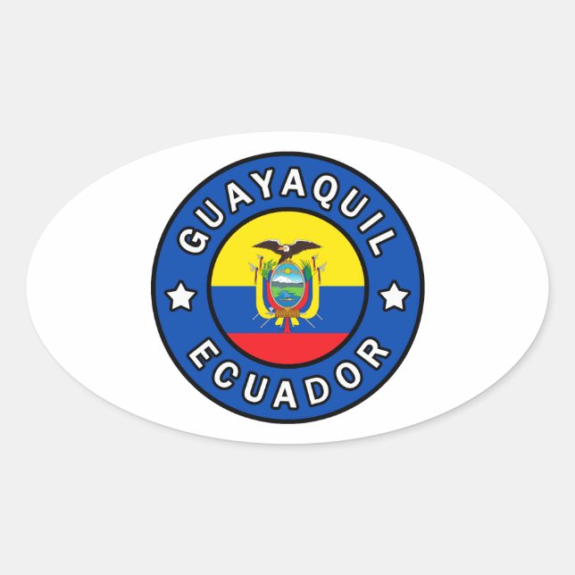 Pegatina Ovalada Guayaquil Ecuador (Anverso)