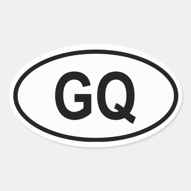Pegatina Ovalada Guinea Ecuatorial "GQ" (Anverso)