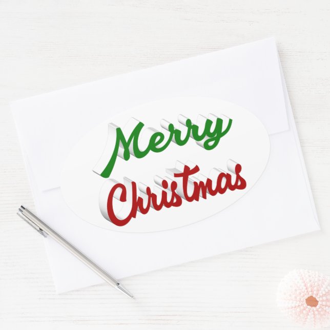 Pegatina Ovalada Guión navideño (Sobre)