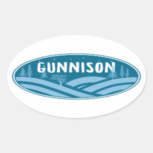 Pegatina Ovalada Gunnison Colorado Outdoor