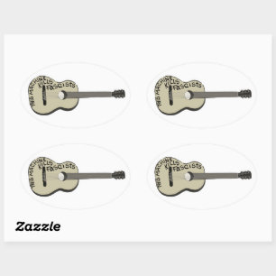 Pegatina Ovalada Guthrie: "Esta máquina mata fascistas"