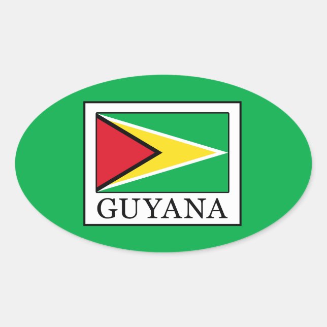Pegatina Ovalada Guyana (Anverso)