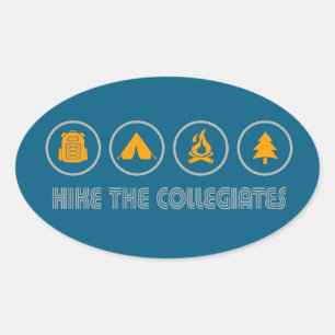 Pegatina Ovalada Hacer caminata por las montañas Collegiate Colorad
