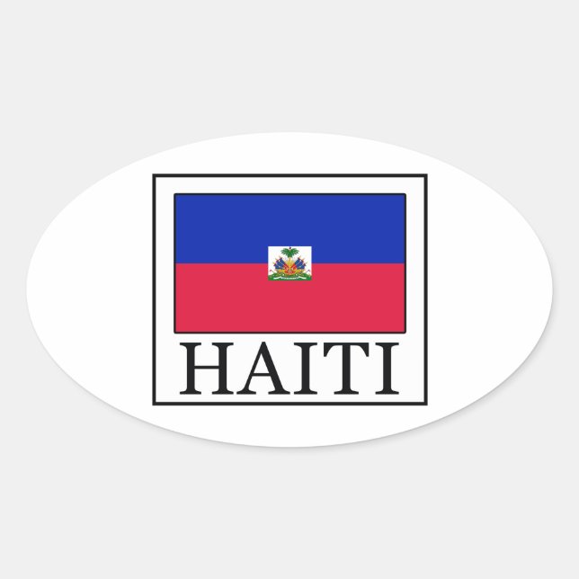 Pegatina Ovalada Haití (Anverso)