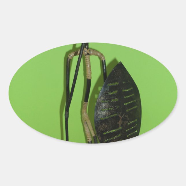 Pegatina Ovalada Hakuna Matata Kenya Maasai.JPG (Anverso)