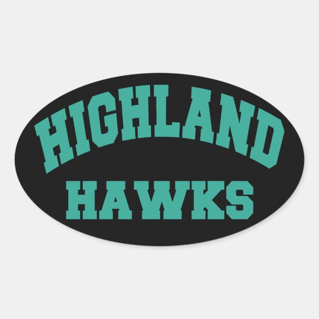 Pegatina Ovalada Halcones Highland (Anverso)