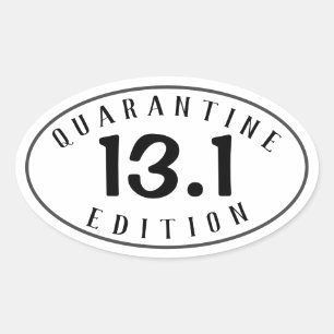 Pegatina Ovalada Half Marathon Quarantine Edition