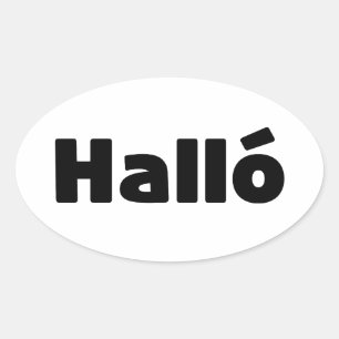 Pegatina Ovalada Halló islandés { Hello ) Idioma Íslenska