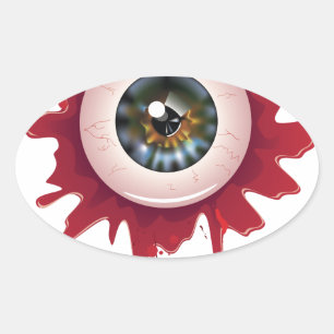Pegatina Ovalada Halloween Bloody Eyeball3