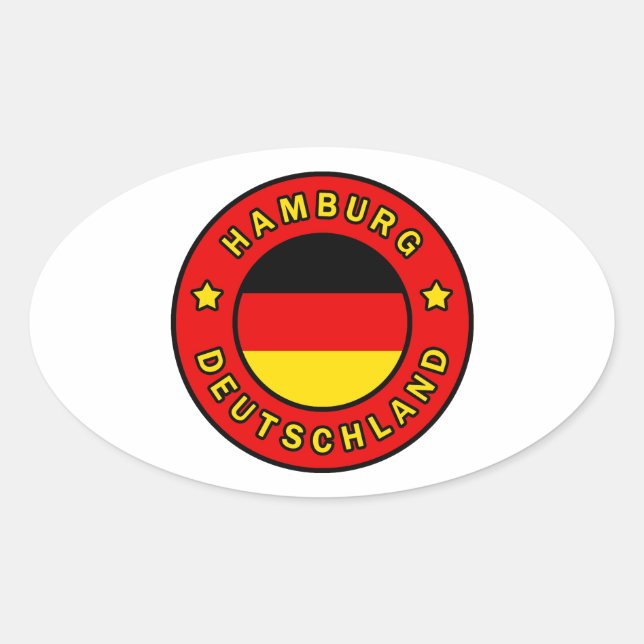 Pegatina Ovalada Hamburg Deutschland (Anverso)