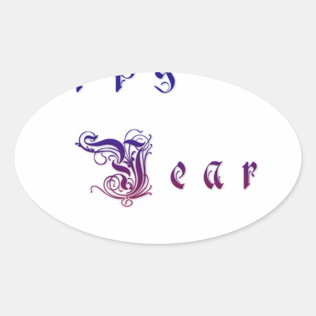 Pegatina Ovalada Happu Año Nuevo 2015 Hakuna Matata desea.png (Anverso)