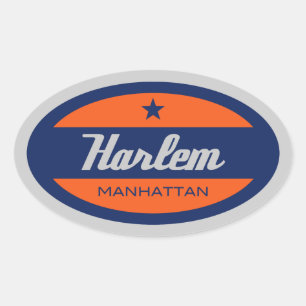 Pegatina Ovalada Harlem