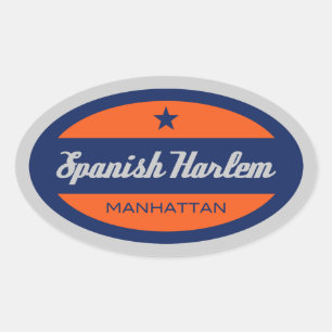 Pegatina Ovalada Harlem español