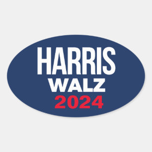 Pegatina Ovalada Harris Walz 2024