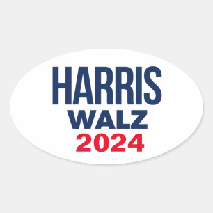 PEGATINA OVALADA HARRIS WALZ 2024