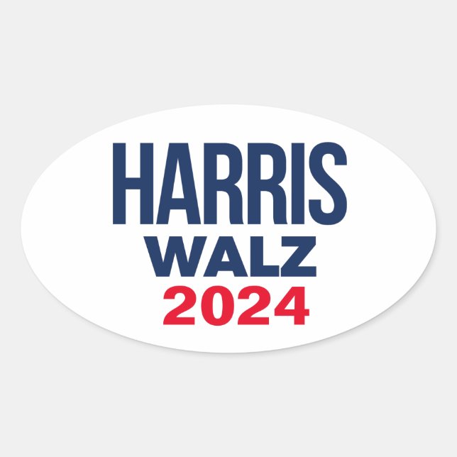 PEGATINA OVALADA HARRIS WALZ 2024 (Anverso)
