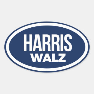 Pegatina Ovalada Harris Walz 2024