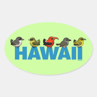 Pegatina Ovalada Hawaii Birdorable