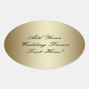 Pegatina Ovalada Haz tu propio Favor de la Boda de Oro