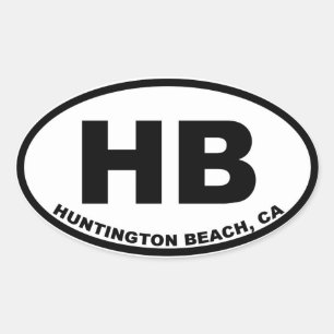 Pegatina Ovalada HB Huntington Beach
