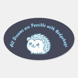 Pegatina Ovalada Hedgehog dreams