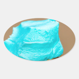 Pegatina Ovalada Helado con macro de gofre