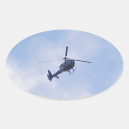 Pegatina Ovalada Helicóptero Gazelle