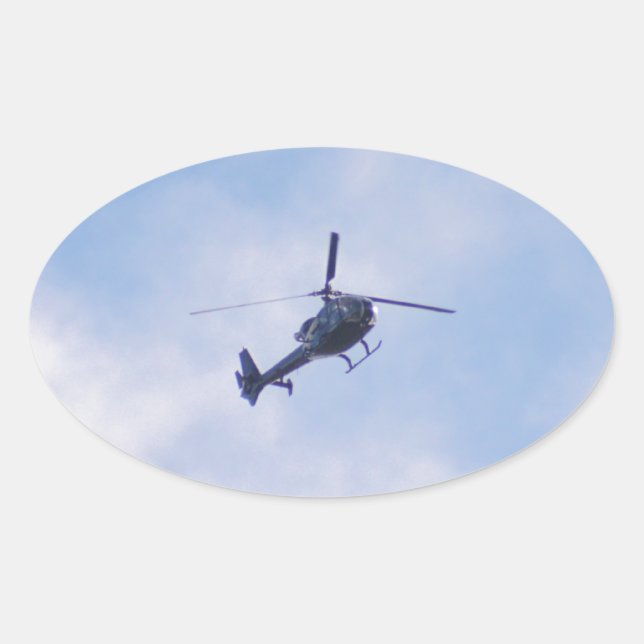 Pegatina Ovalada Helicóptero Gazelle (Anverso)