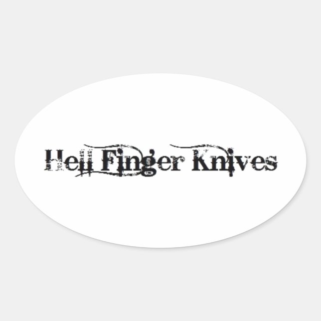 Pegatina Ovalada Hell Finger Knives Pegatinas (Anverso)