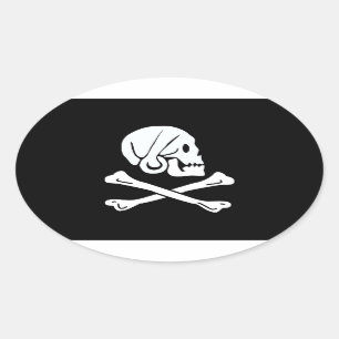 Pegatina Ovalada Henry Every Flag Pirate Flag