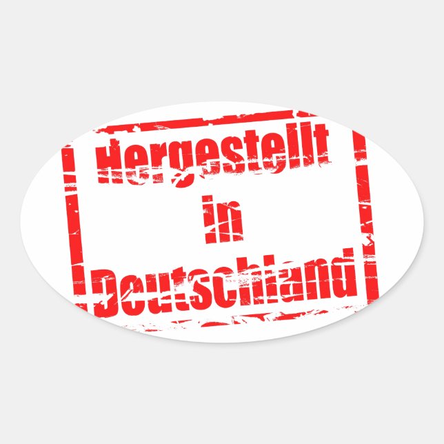 Pegatina Ovalada Hergestellt en Deutschland - Hecho en Alemania (Anverso)