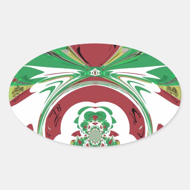 Pegatina Ovalada Hermosa Etiopía Encantadora Hakuna Matata Amo Hea (Anverso)