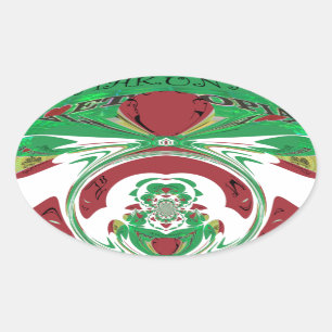 Pegatina Ovalada Hermosa Etiopía Encantadora Hakuna Matata Amo Hea