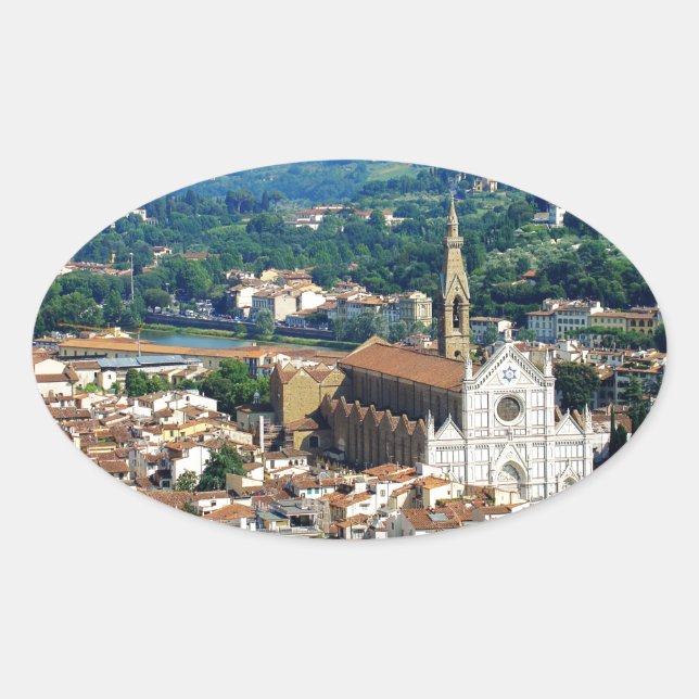 Pegatina Ovalada Hermosa Florencia (Anverso)