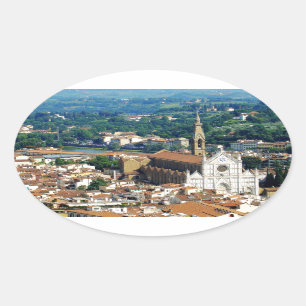 Pegatina Ovalada Hermosa Florencia