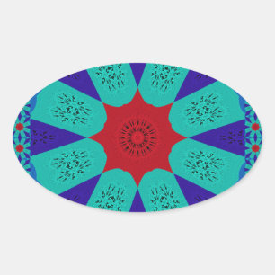 Pegatina Ovalada Hermoso asombroso color egipcio de diseño femenino