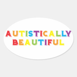 Pegatina Ovalada Hermoso autista