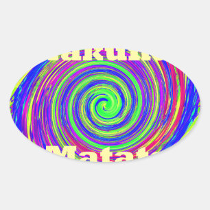 Pegatina Ovalada Hermoso Increíble Colorido Vector Geométrico Girat