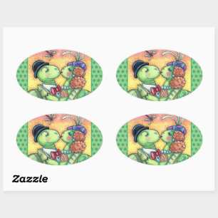 PEGATINA OVALADA HIDROMASAJE DE TORTUGAS, TARPÓN CUTIDO VALENTINA