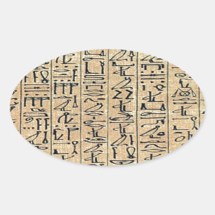 Pegatina Ovalada Hieroglyphs Hieroglifos
