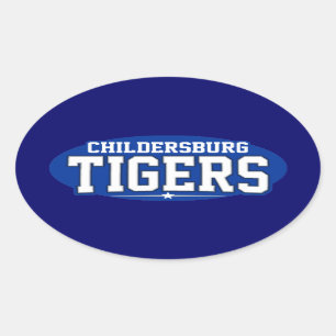 Pegatina Ovalada High School secundaria de Childersburg; Tigres