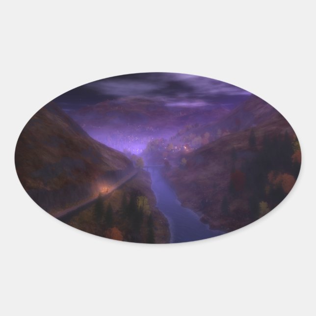 Pegatina Ovalada Highland Home Lights Stickers (Anverso)