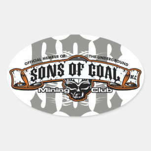 PEGATINA OVALADA HIJOS DEL CLUB DE MINERÍA DEL CARBÓN