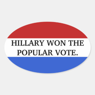 Pegatina Ovalada Hillary ganó el voto popular