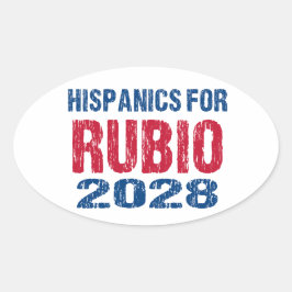 Pegatina Ovalada Hispanos por Rubio 2028