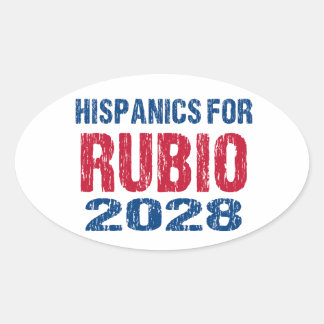 Pegatina Ovalada Hispanos por Rubio 2028