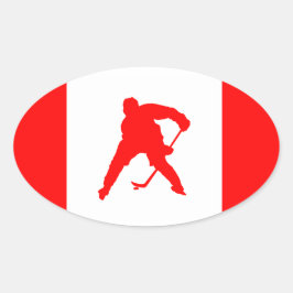 Pegatina Ovalada Hockey sobre césped de Canadá