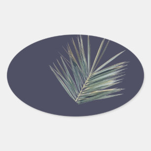 Pegatina Ovalada Hoja verde pálido